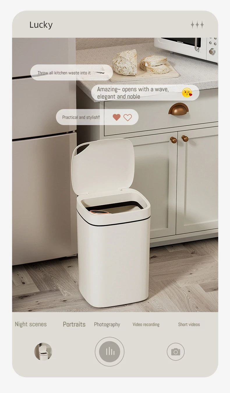 16L Smart Non-Contact Bathroom Trash Can