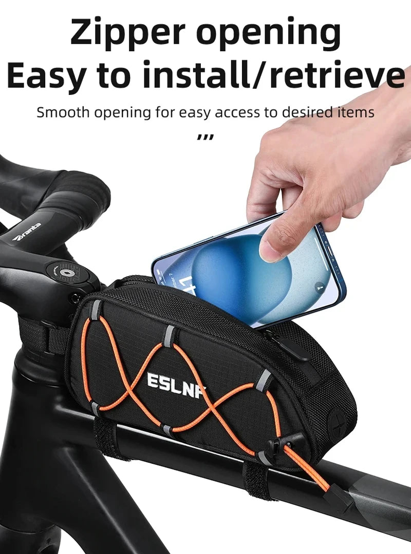 Top Tube Bicycle Bag – Frame & Saddle Storage with Phone Holder