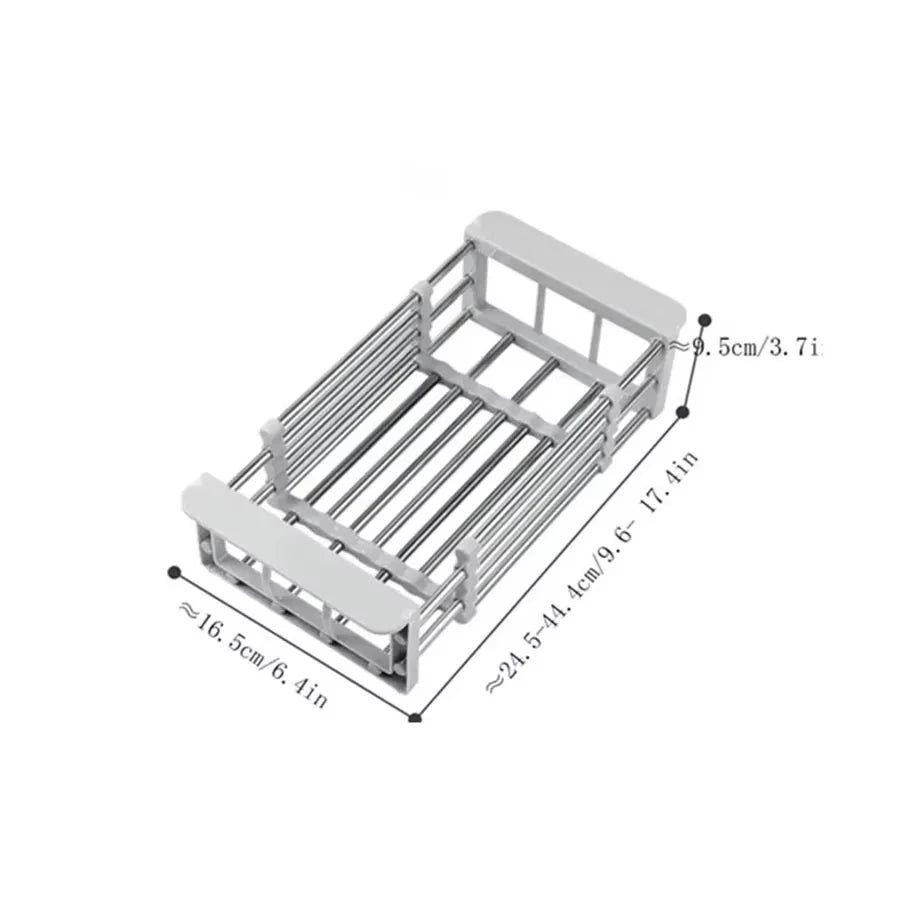 Extendable Stainless Steel Sink Rack – Dry, Rinse & Store