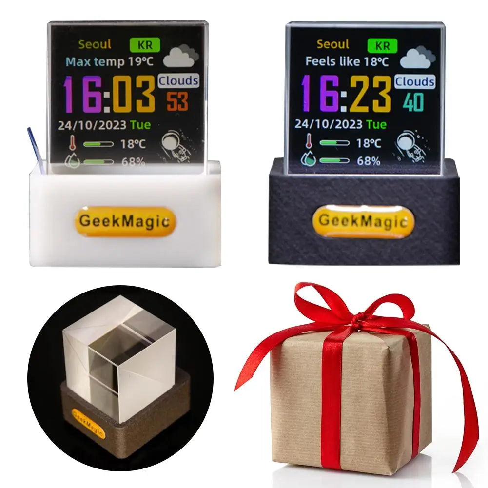 WiFi Smart Crystal Cube Photo Weather Clock
