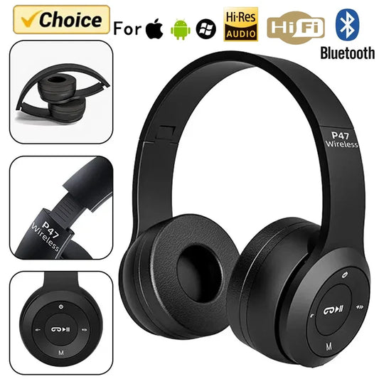 Stereo P47 Headset 5.0 Bluetooth Headset Folding Wireless