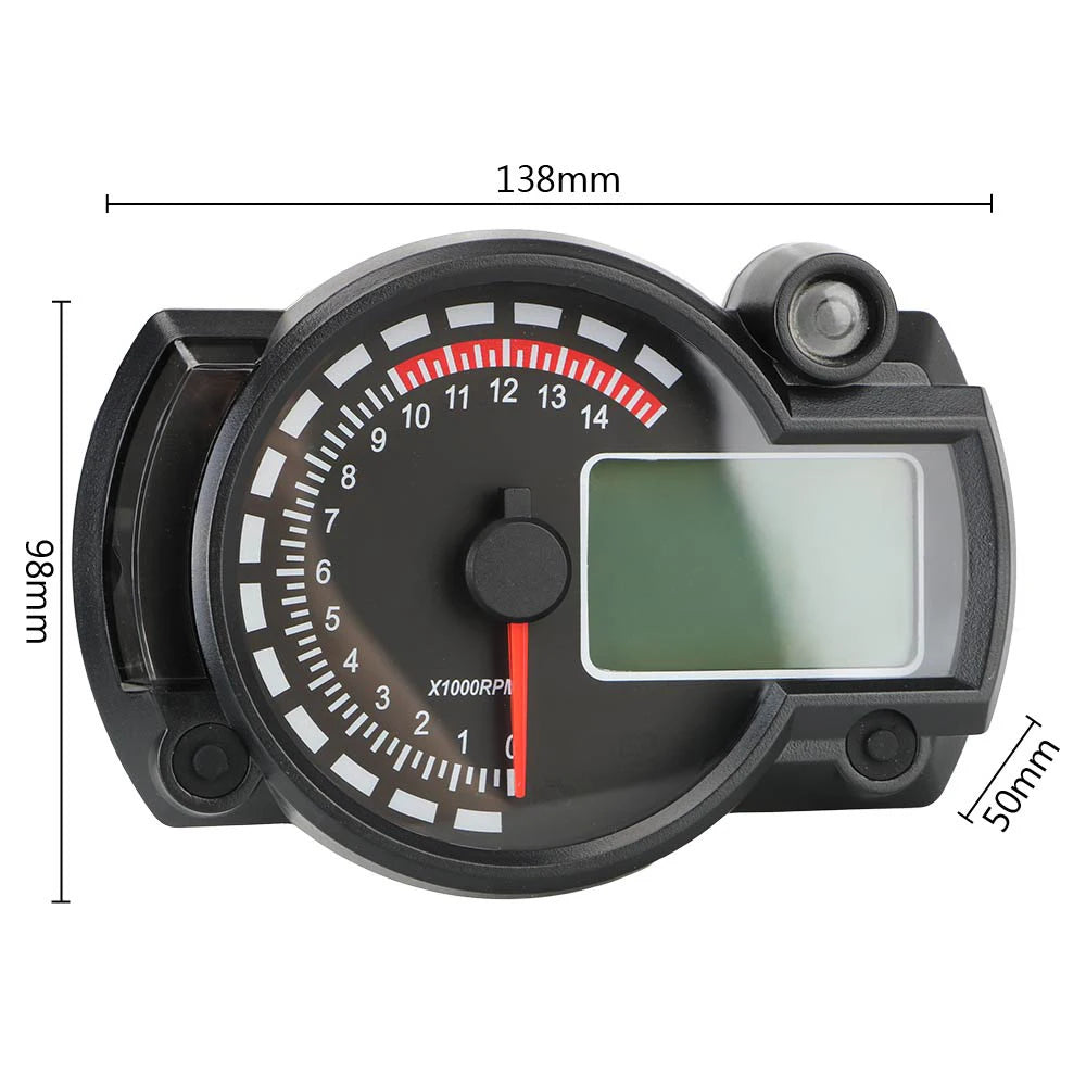 Digital LCD Motorcycle Speedometer 299KM/H Max