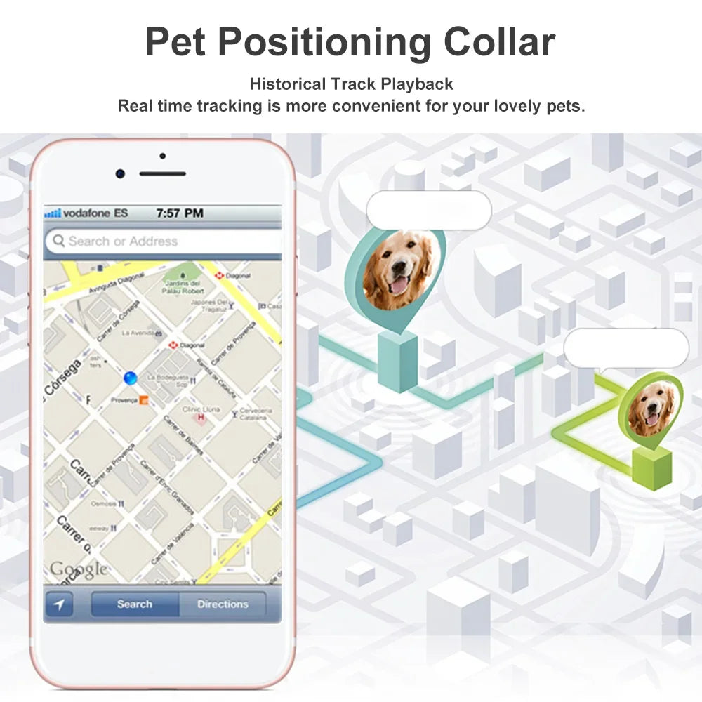 2024 Smart GPS Pet Tracker Collar IP67