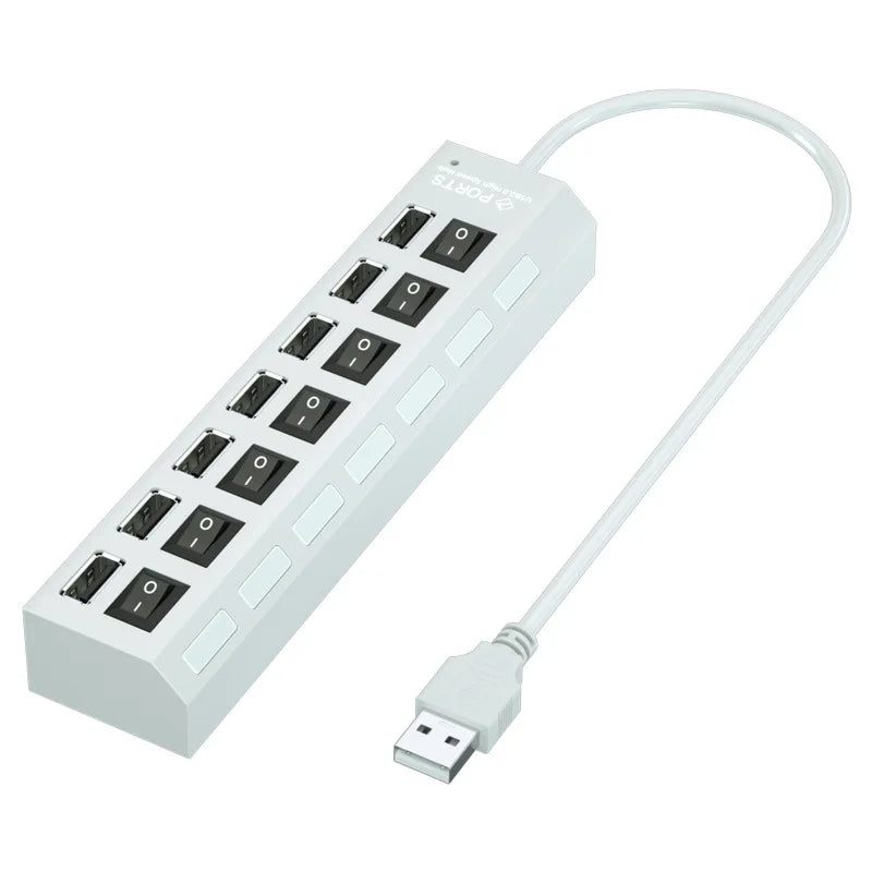 7-Port USB Hub with Switches – Total Control & Expansion