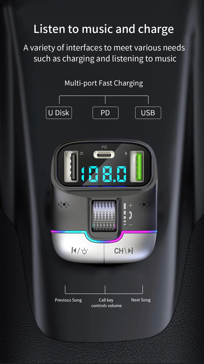 Xiaomi Bluetooth 5.4 FM Transmitter Car Adapter