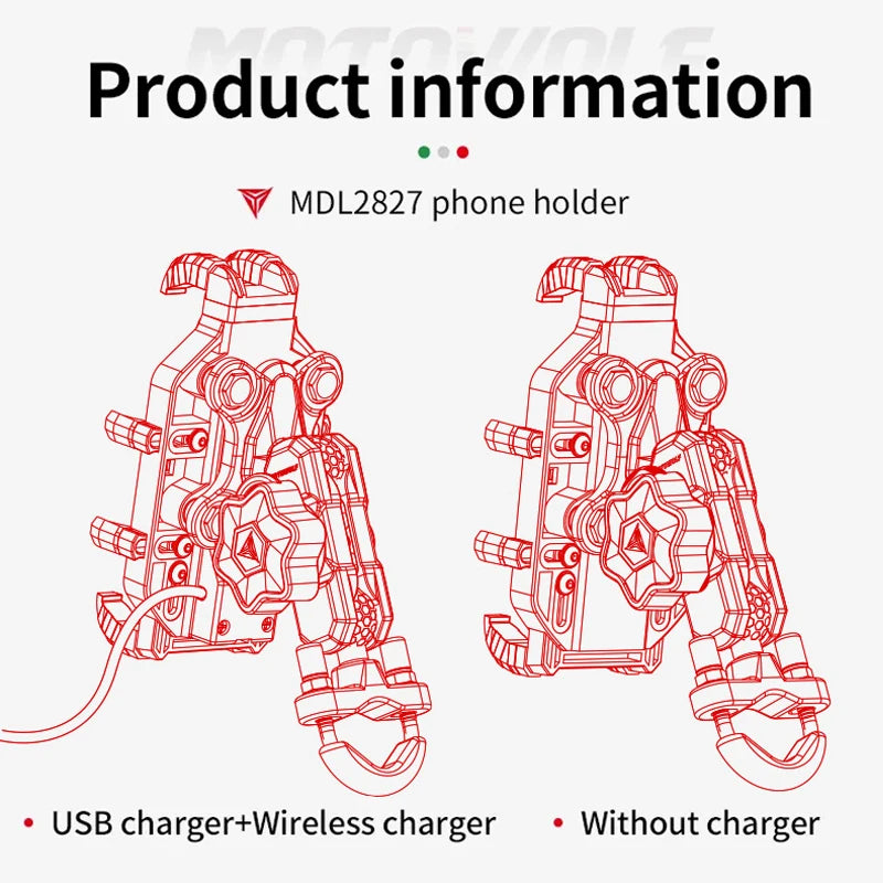 Motorcycle Wireless Charging Phone Mount