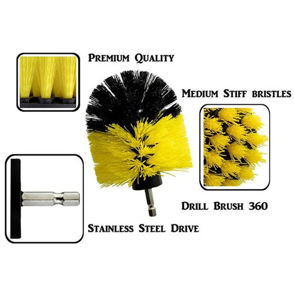 Drill Brush Attachment Cleaning Kit – 1-3 Sets for All Surfaces