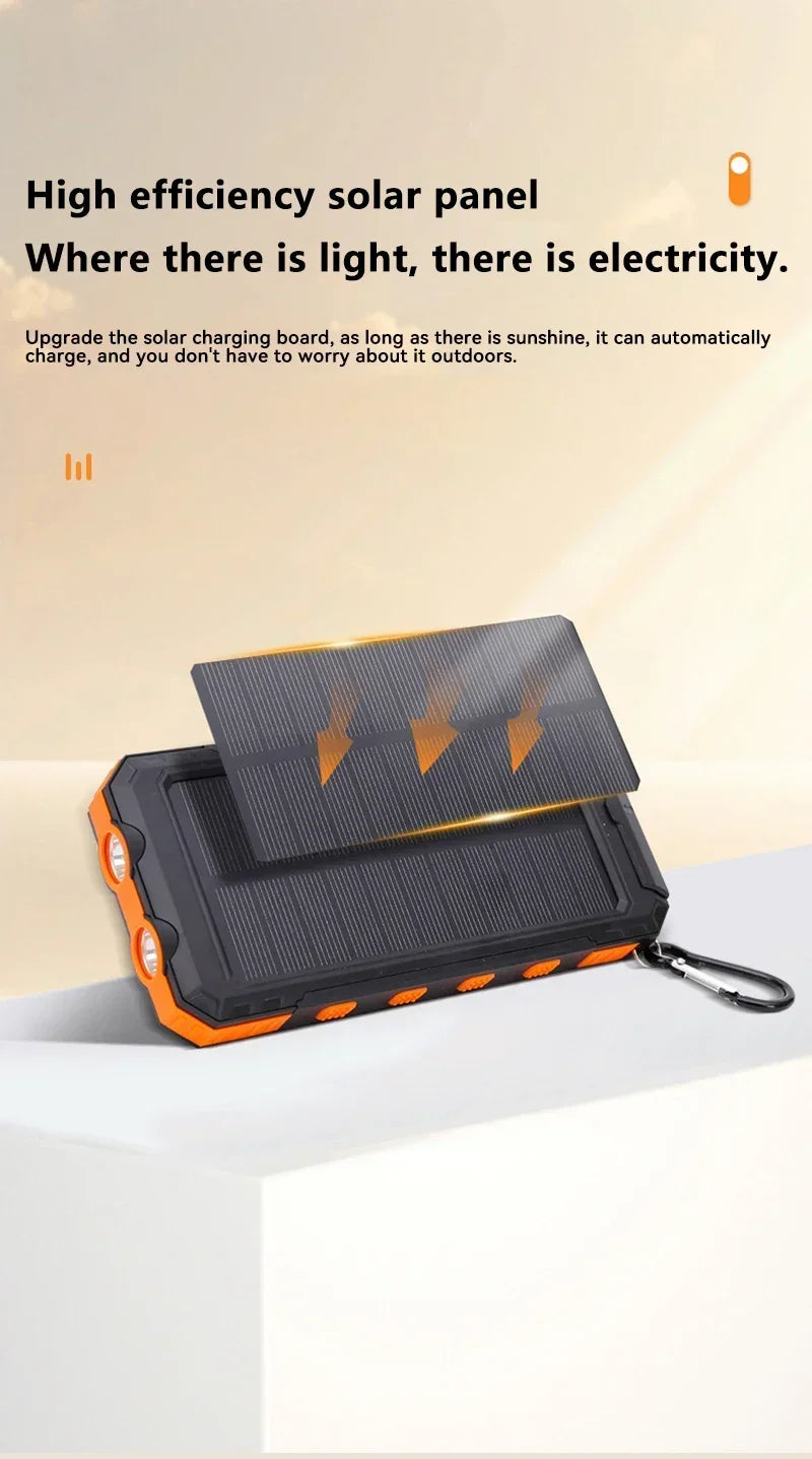 200000mAh Solar Power Bank Fast Charging