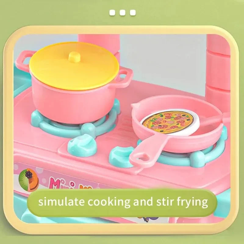 Mini Kitchen Playset for Kids Cooking Fun