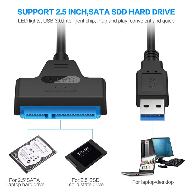 SATA to USB 3.0 Cable – Fast, Easy Drive Access Anywhere!