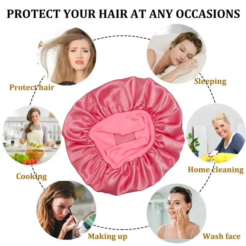 Silk Nightcap for Women with Wide Brim