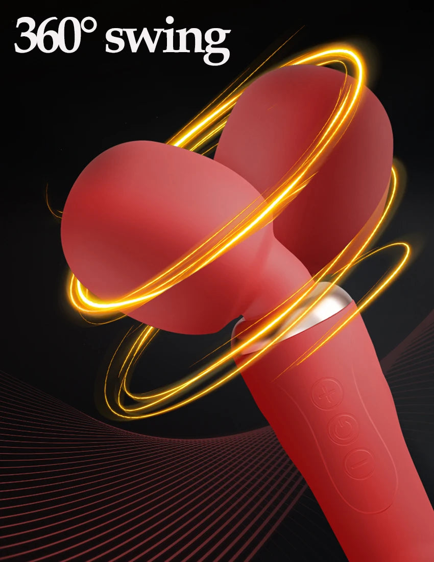 Powerful Dual Motor Silicone Dildo Vibrator Wand