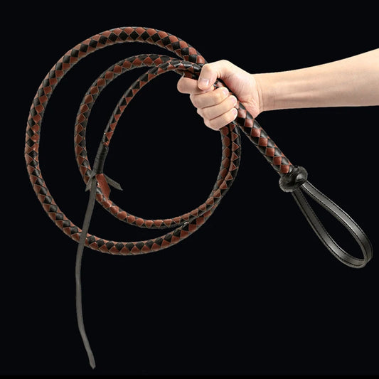 Genuine Cow Leather Bull Whip for Riding & Training