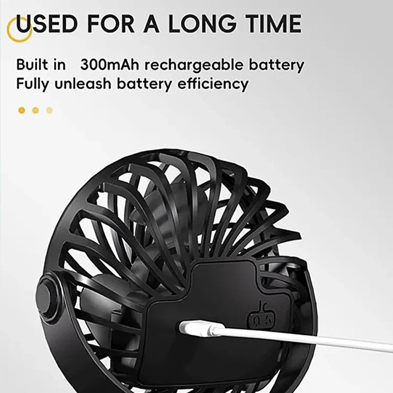 Portable 720° Rotating Clip Fan with Light