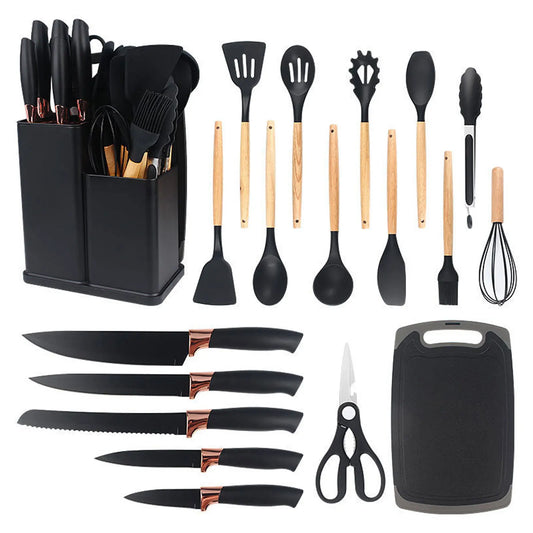 19-Piece Silicone Kitchen Utensil Set with Holder