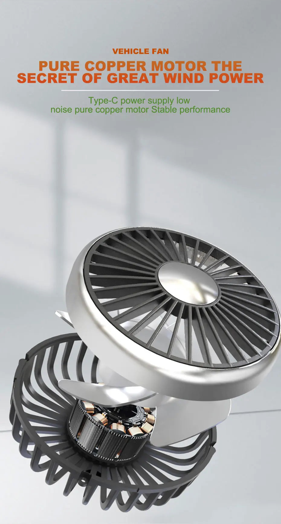SEAMETAL Dual Head Car USB Cooling Fan