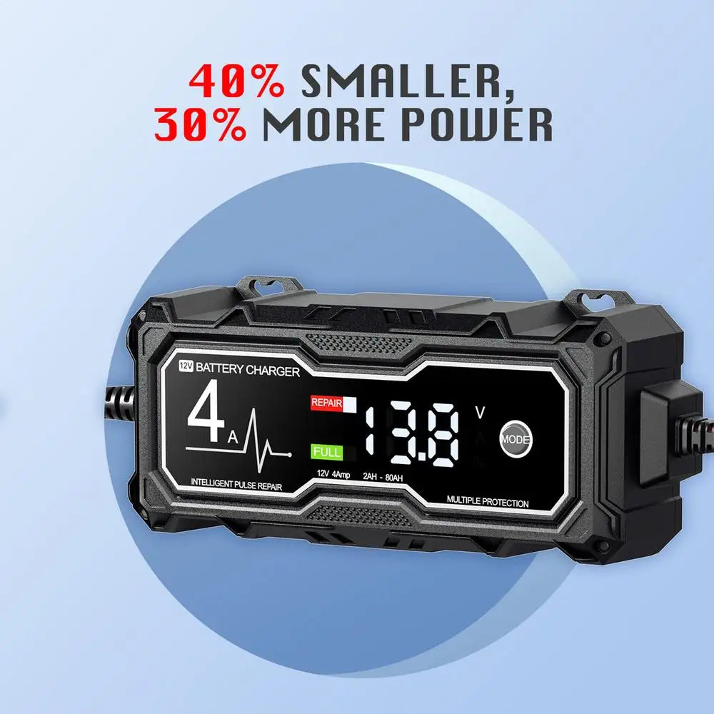 Smart Car Battery Charger & Maintainer with LED Display