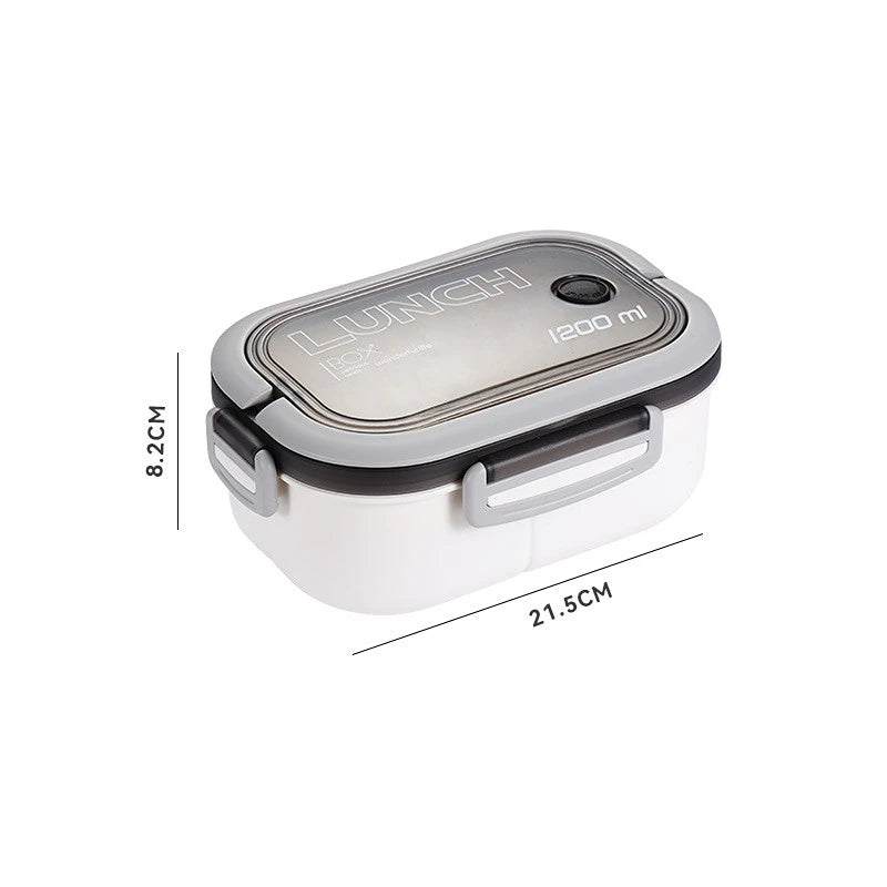 1200ML 2-Layer Bento Lunch Box with Spoon & Fork