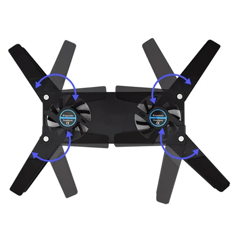 USB Laptop Cooling Pad – Dual-Fan Stand for 7–15”