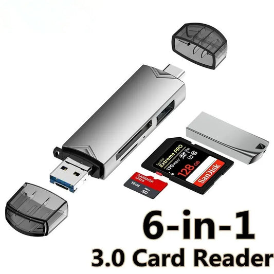 6 in 1 Type C Card Reader USB 3.0 Micro Sd TF USB Flash Drive