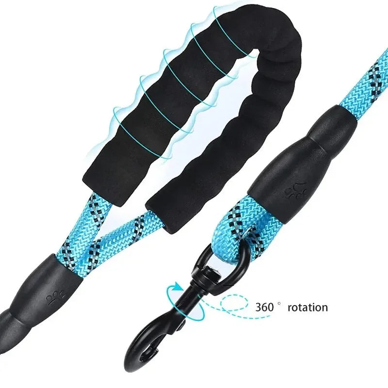 Pet Reflective Nylon Round Leash – Safe & Stylish Walks for Your Dog!