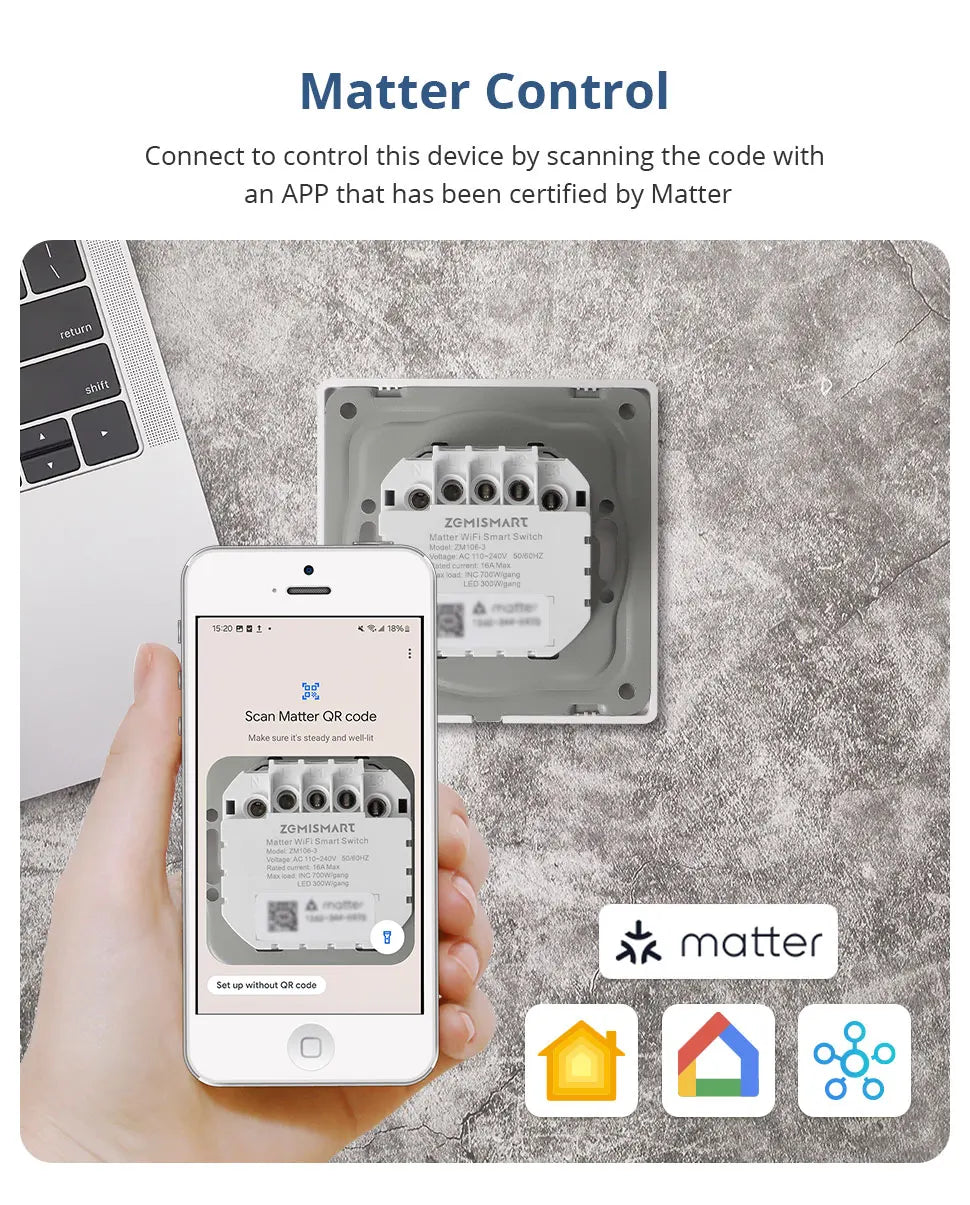 Zemismart WiFi Smart Wall Light Switch EU