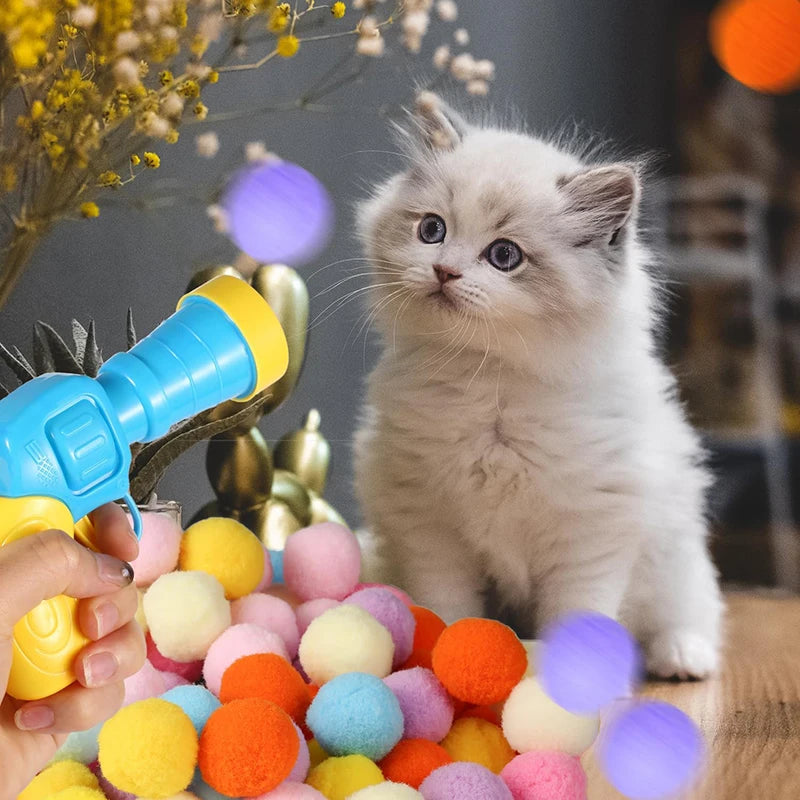 Interactive Cat Toy Mini Shooting Plush Ball