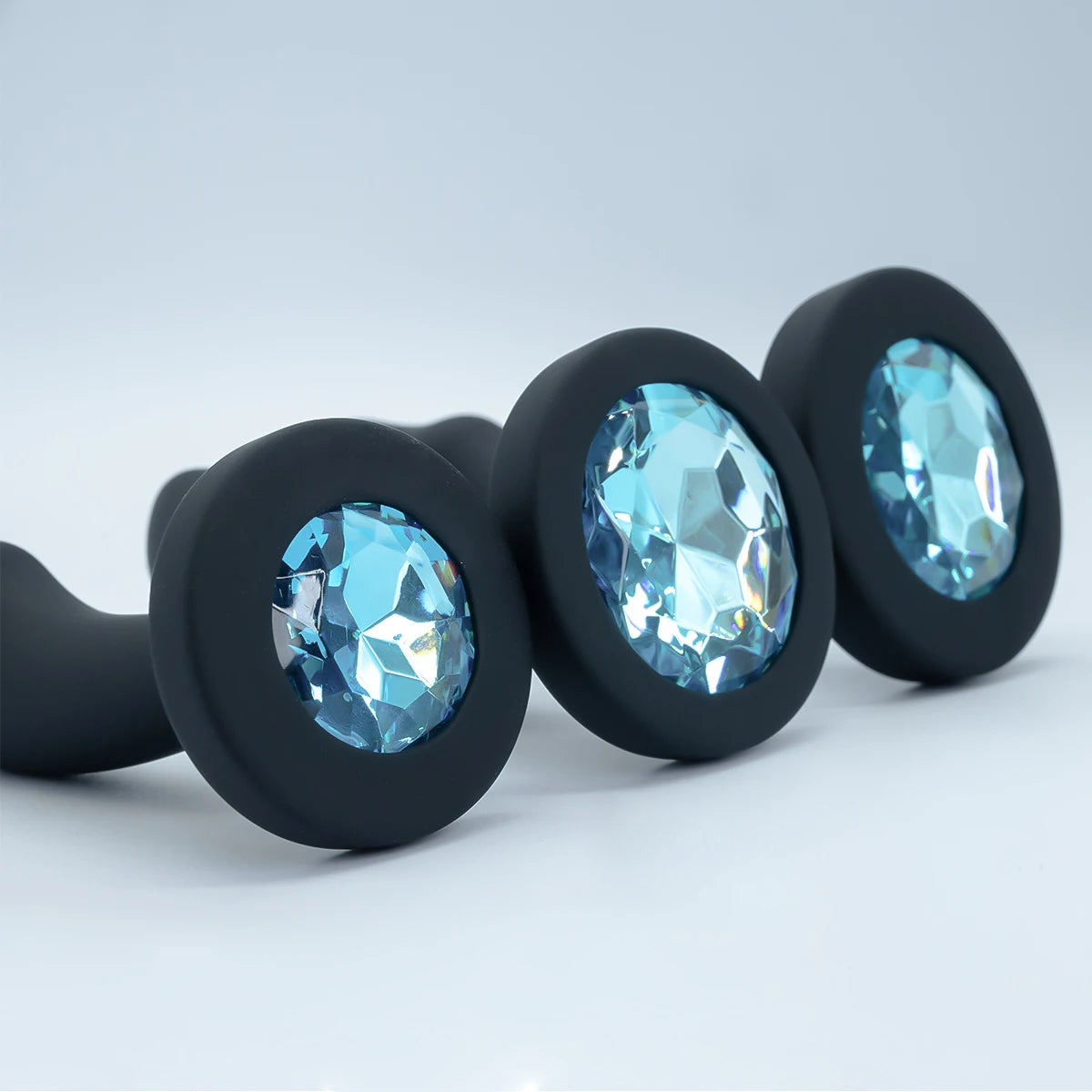 Silicone Anal Plug with Gem Base