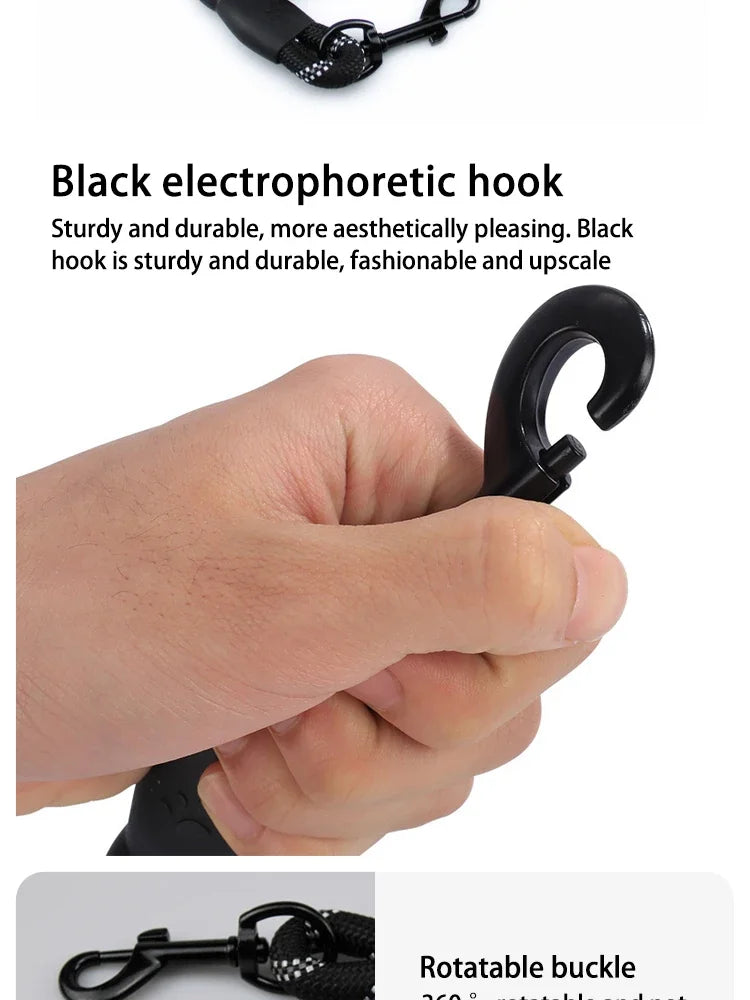 Pet Reflective Nylon Round Leash – Safe & Stylish Walks for Your Dog!