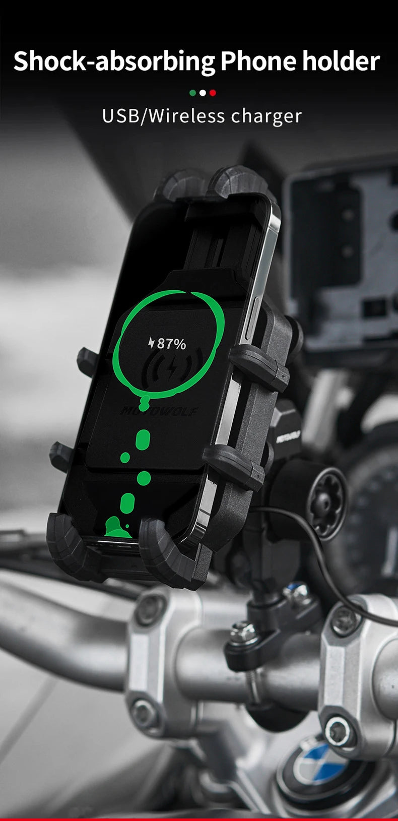 Motorcycle Wireless Charging Phone Mount