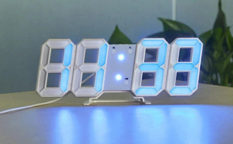 3D Digital Wall Clock Decoration for Home Glow Night Mode