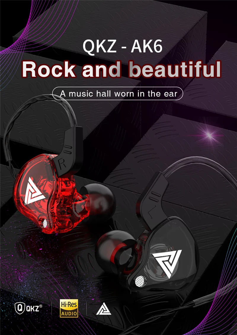 QKZ AK6 HiFi Wired Earphones with Mic