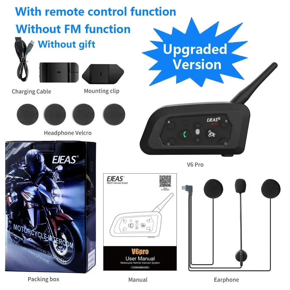 EJEAS V6 Pro+ Bluetooth Motorcycle Intercom