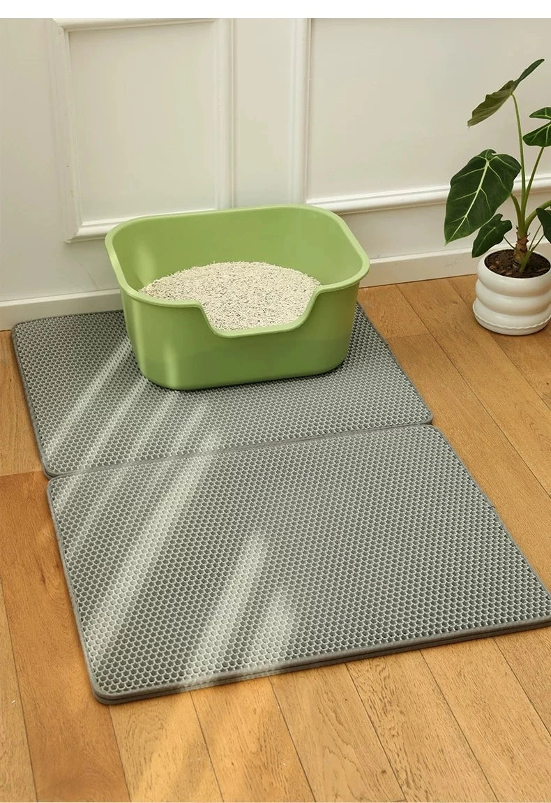 Large Cat Litter Mat – Waterproof & Double Layer for Easy Cleanup!
