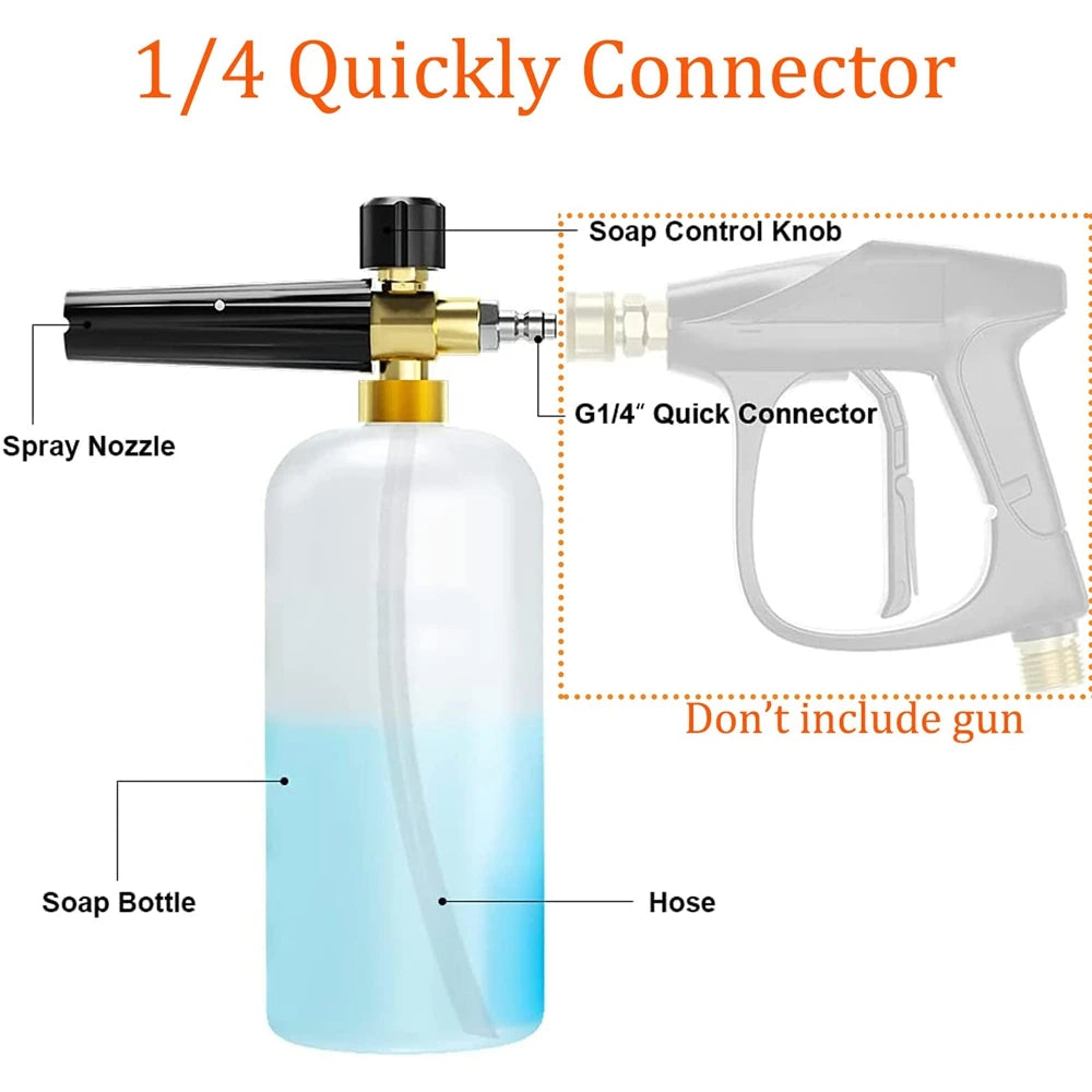 1L Adjustable Snow Foam Lance – Thick Foam, Deep Clean!