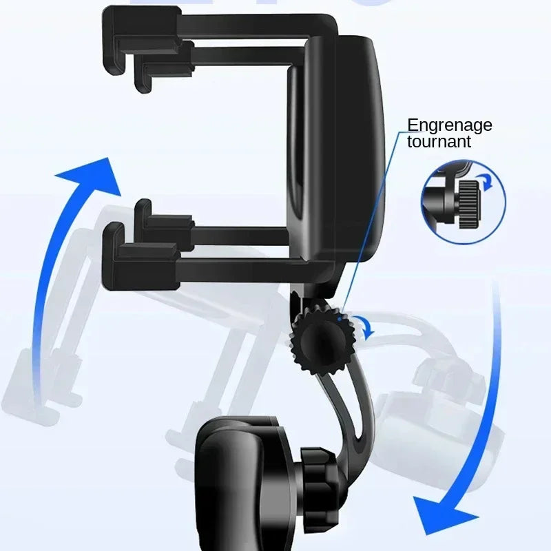 Foldable Rearview Mirror Car Phone Holder