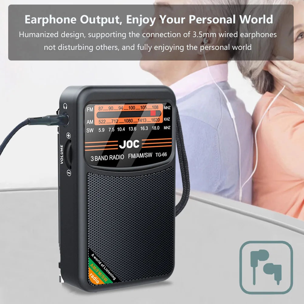 Stay tuned on the go with this mini pocket radio!