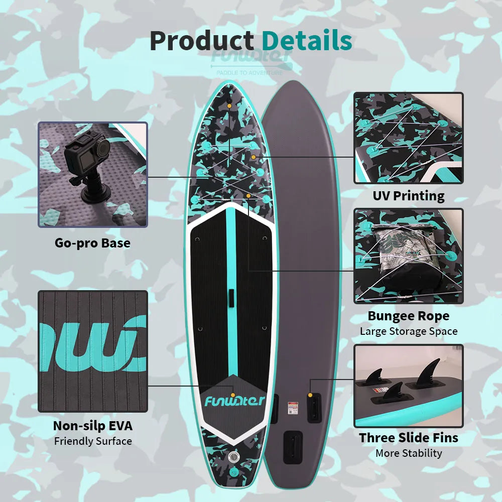 FunWater 11' Inflatable SUP Board with Full Accessories