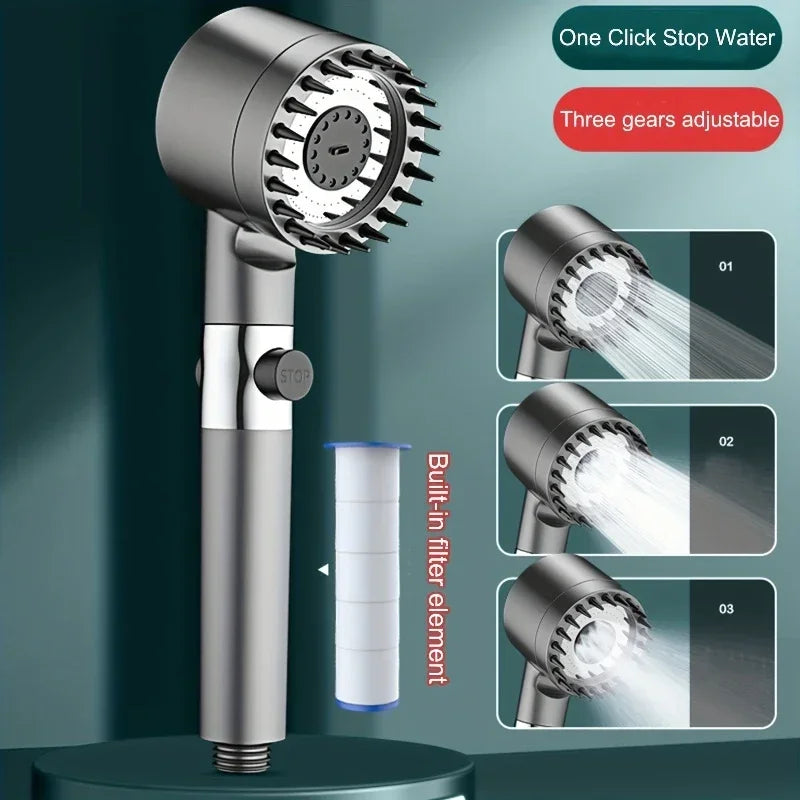4 Modes Shower High Pressure Massage Shower Head With Filter Element