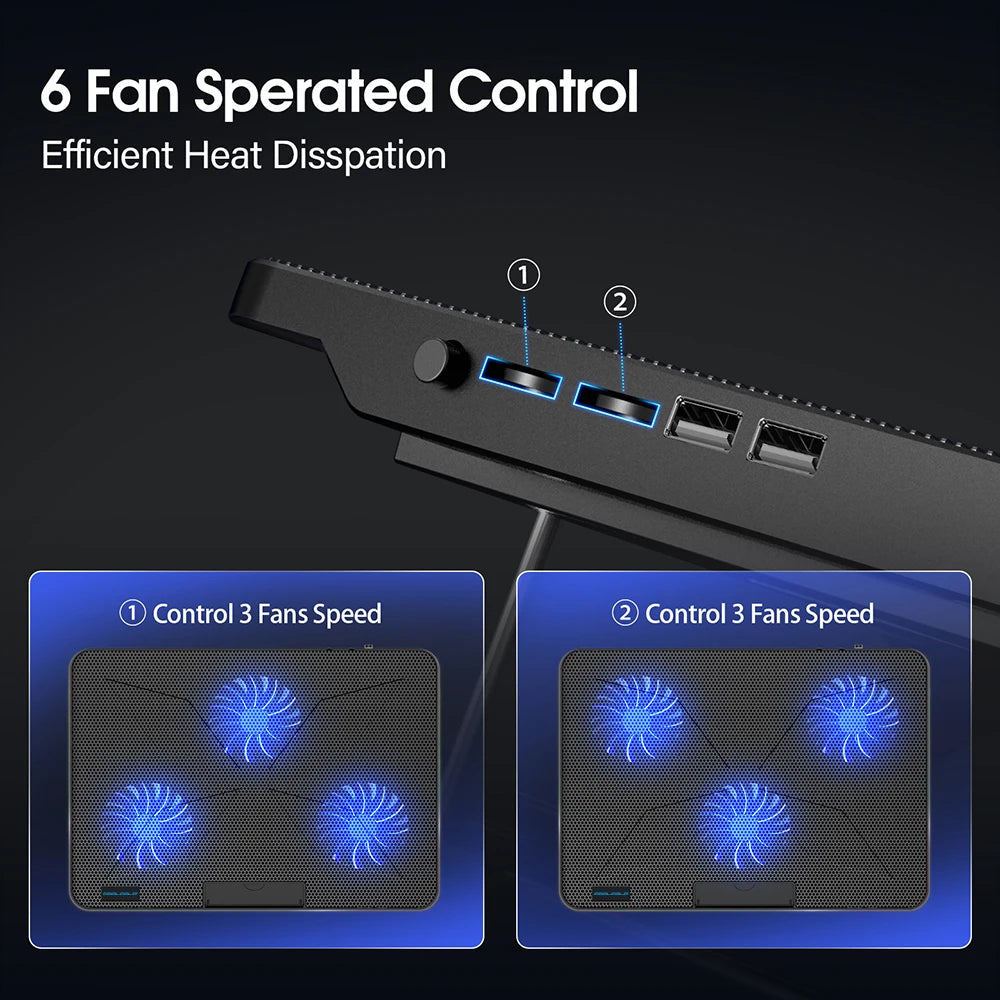 Keep your laptop cool with Coolcold’s 6-fan pad!