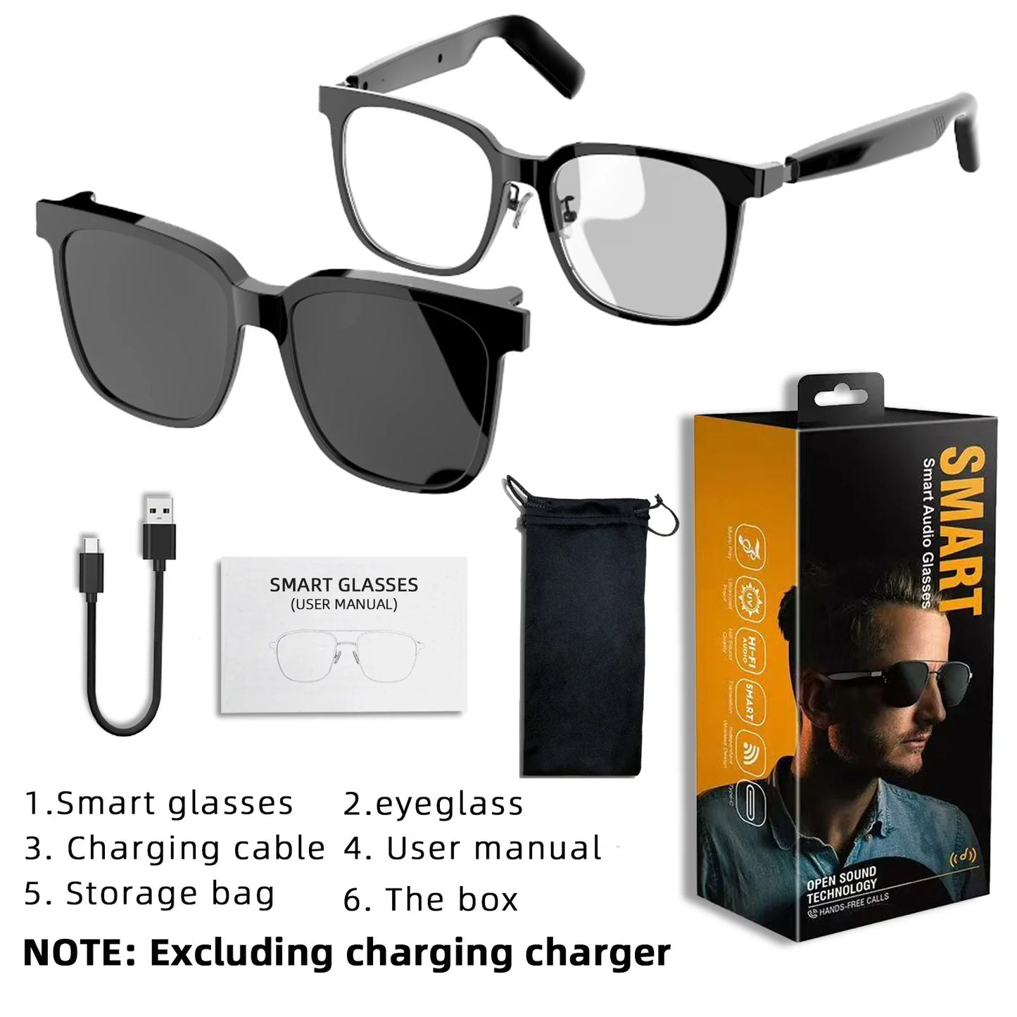 Smart Wireless Glasses with Magnetic Lens
