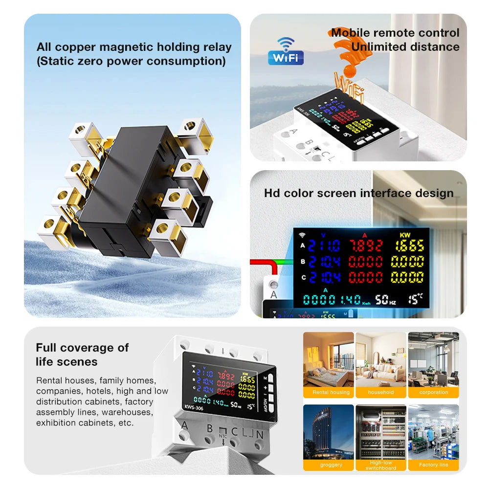 WiFi Smart 3-Phase Power Energy Meter