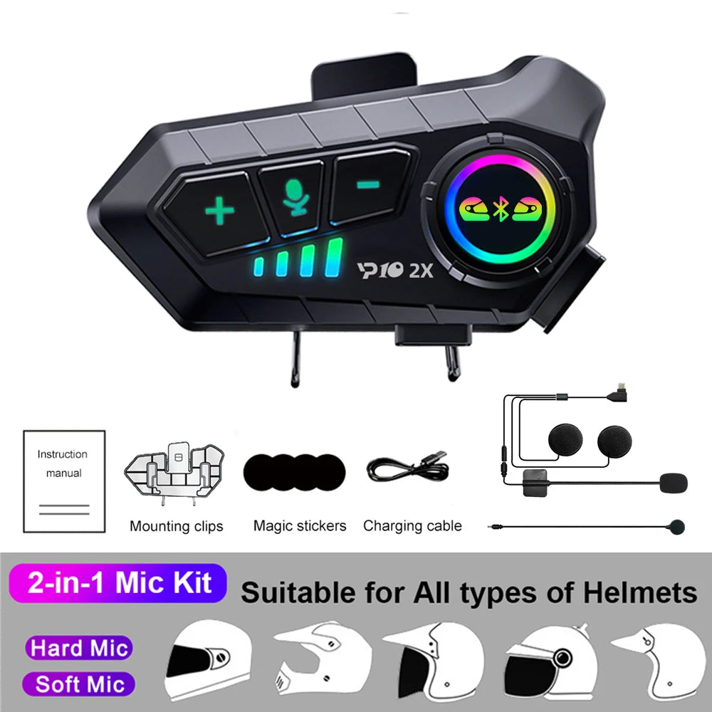 Kebidumei YP10 Bluetooth 5.3 Motorcycle Intercom