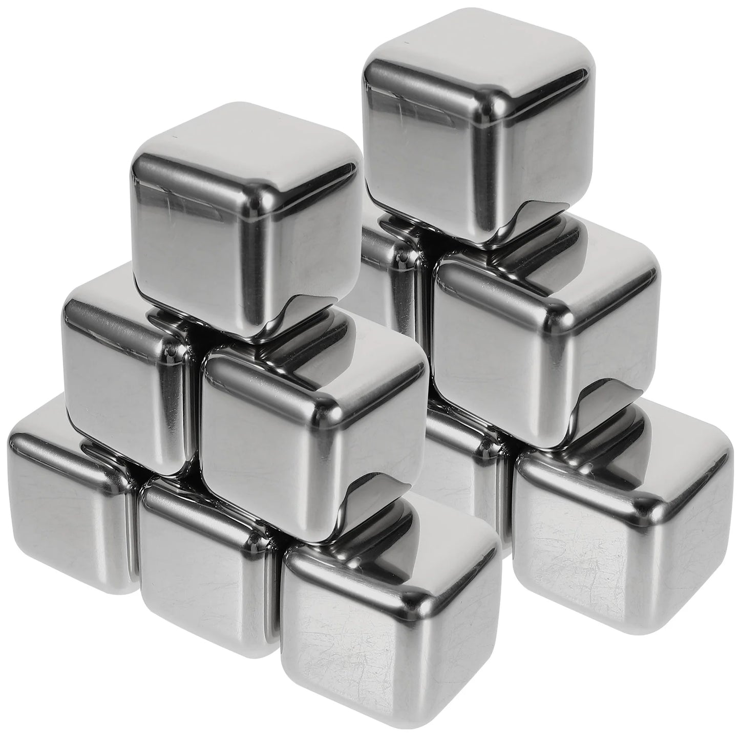 12pcs Reusable Stainless Steel Whiskey Ice Cubes