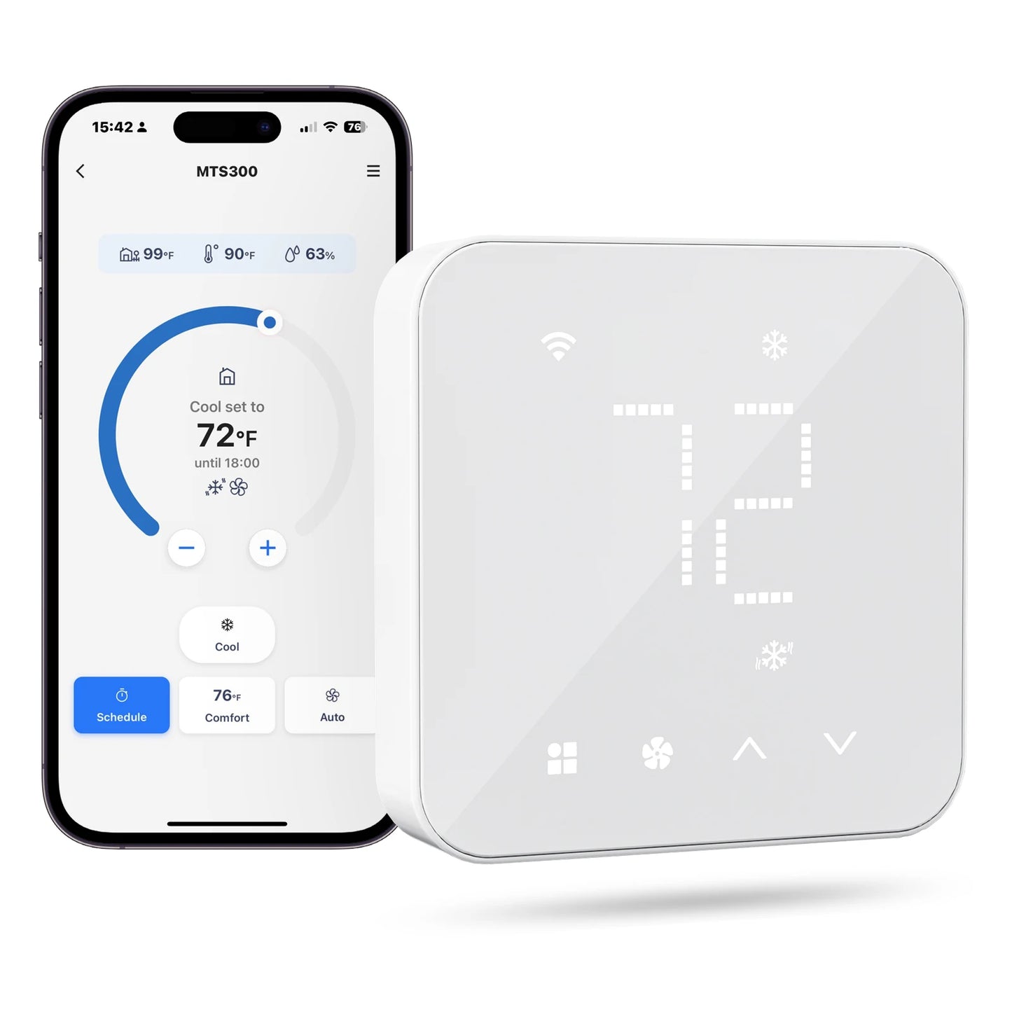 Meross Matter Smart Wi-Fi Thermostat – 24V HVAC Compatible