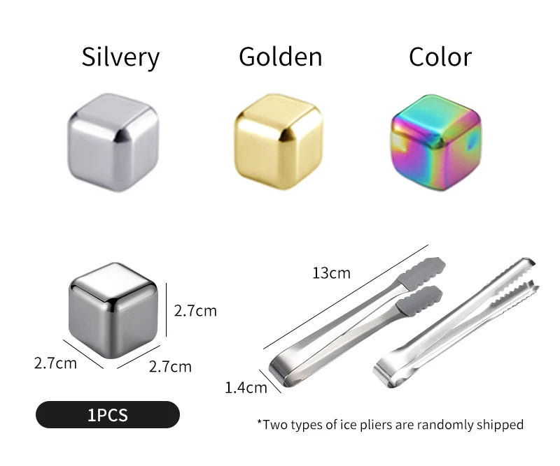 Reusable Stainless Steel Whiskey Ice Cubes Set