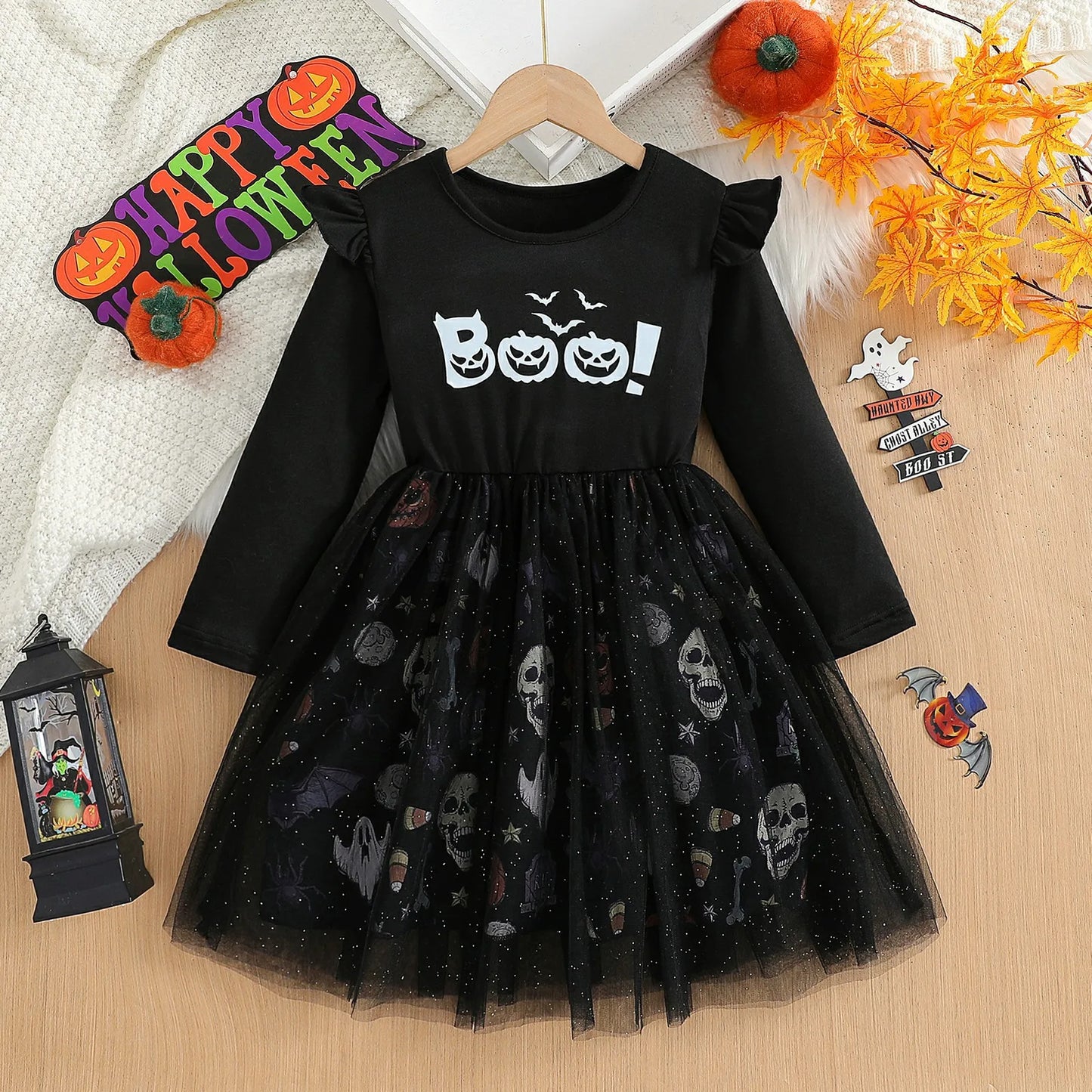 Prowow Kids Purple Halloween Princess Spider Dress