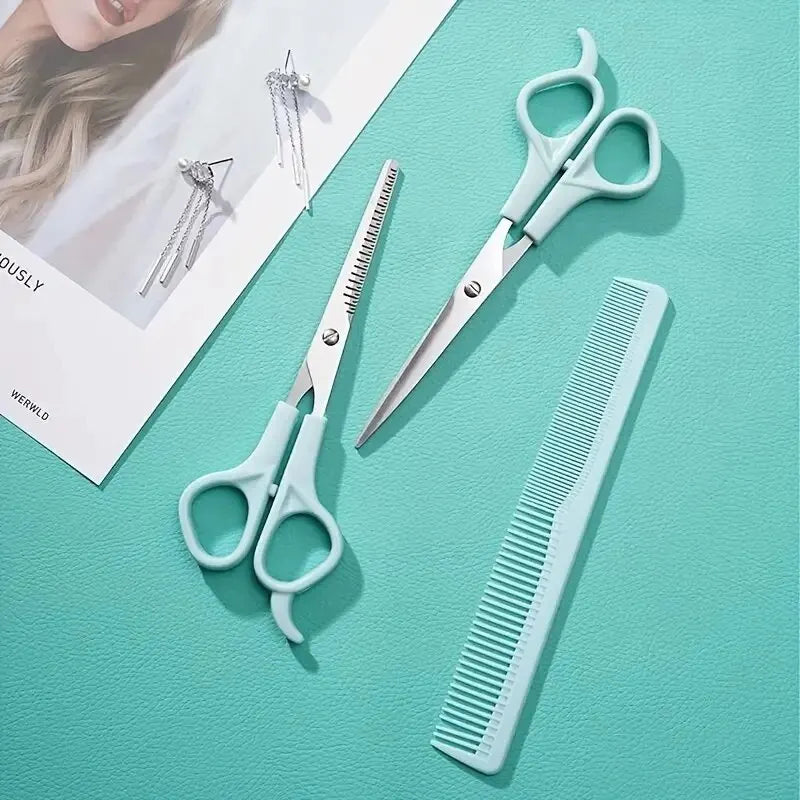 3PCS Professional Haircutting Scissors Set – Thin & Flat Trimmers