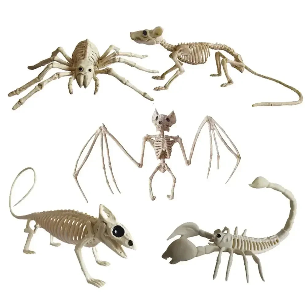 Realistic Skeleton Props with Bats & Scorpions