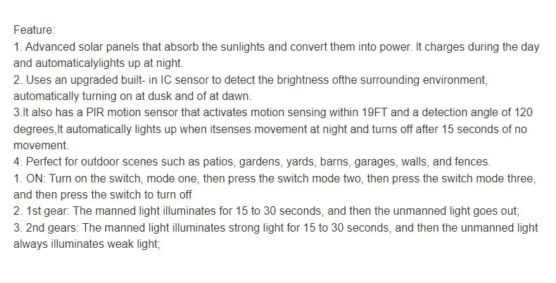 Powerful Outdoor Solar Lamp Garden Solar Powered Streetlight Outdoor Lights